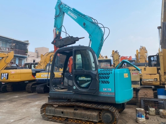0.4m3 বালতি 6850KG সহ 7t সেকেন্ড হ্যান্ড SK75-8 হাইড্রোলিক ক্রলার এক্সকাভেটর