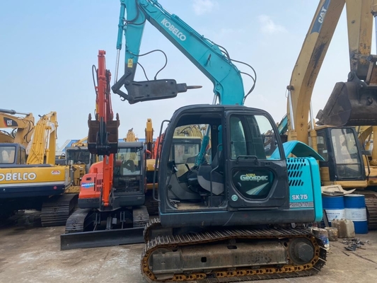 0.4m3 বালতি 6850KG সহ 7t সেকেন্ড হ্যান্ড SK75-8 হাইড্রোলিক ক্রলার এক্সকাভেটর