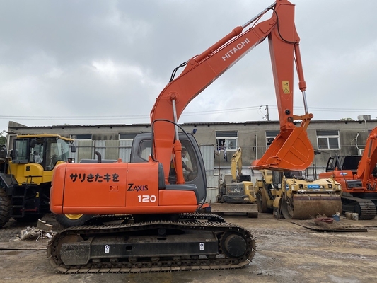 12 টন মূল জাপান ব্যবহৃত হিটাচি ZX120 ক্রলার খননকারী 66KW ইঞ্জিন শক্তি এবং 0.52m3 বালতি ধারণক্ষমতা সহ
