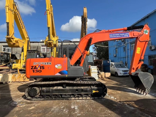 13 টন মূল জাপান ব্যবহৃত হিটাচি ZX130 ক্রলার খননকারী 66KW ইঞ্জিন শক্তি এবং 0.52m3 বালতি ধারণক্ষমতা সহ
