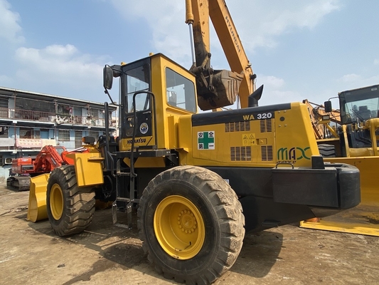 ৩-৫ টন সেকেন্ড হ্যান্ড কমাতসু WA320-3 হুইল লোডার ব্যবহৃত ফ্রন্ট লোডার